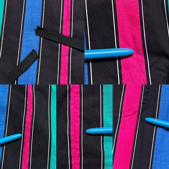 70s 80s vintage striped hippy dress caftan coverup cotton relaxed loose belt. - Picture 9 of 10